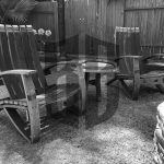 Wine Barrel Adirondack Chairs and Table